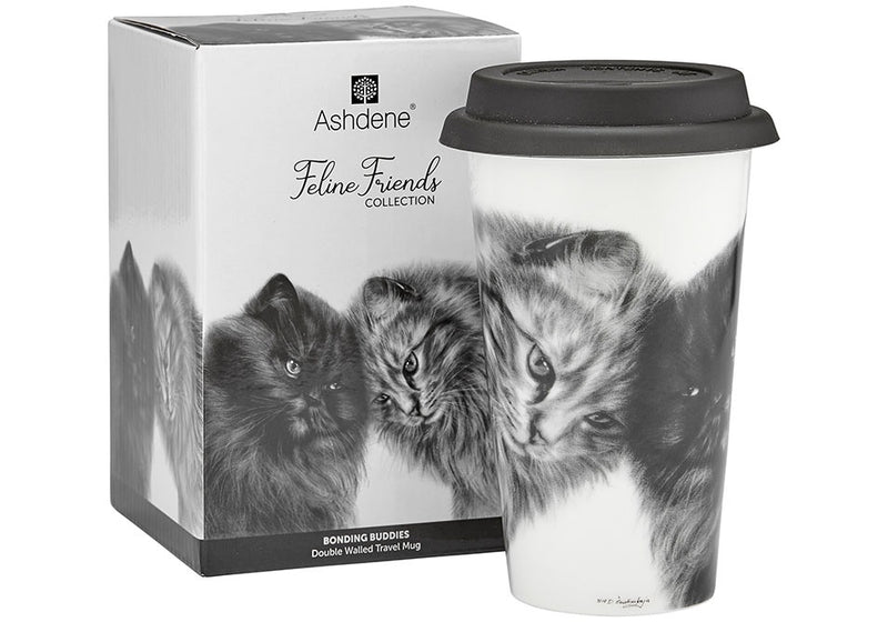 Travel Mug, Feline Friends Bonding Buddies