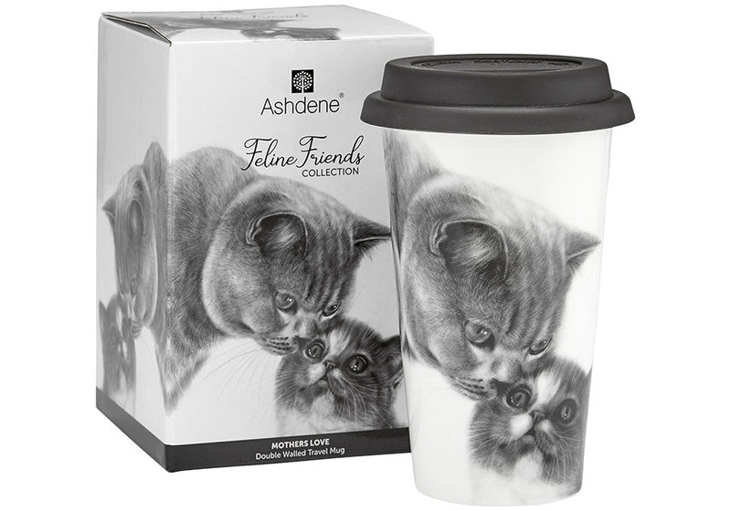 Travel Mug,Feline Friends Mothers Love