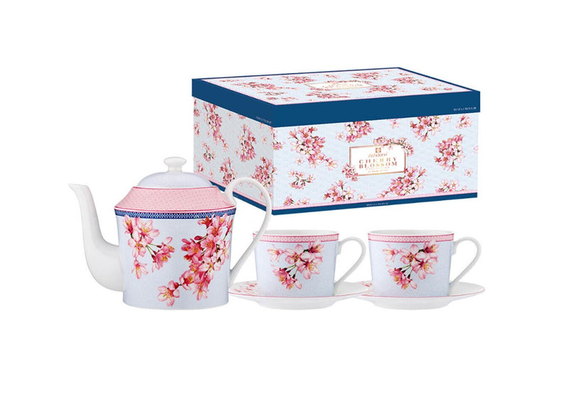 Cherry Blossom Teapot & 2 Teacup Set