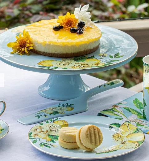 Citrus Blooms Footed Cake Stand & Server Set