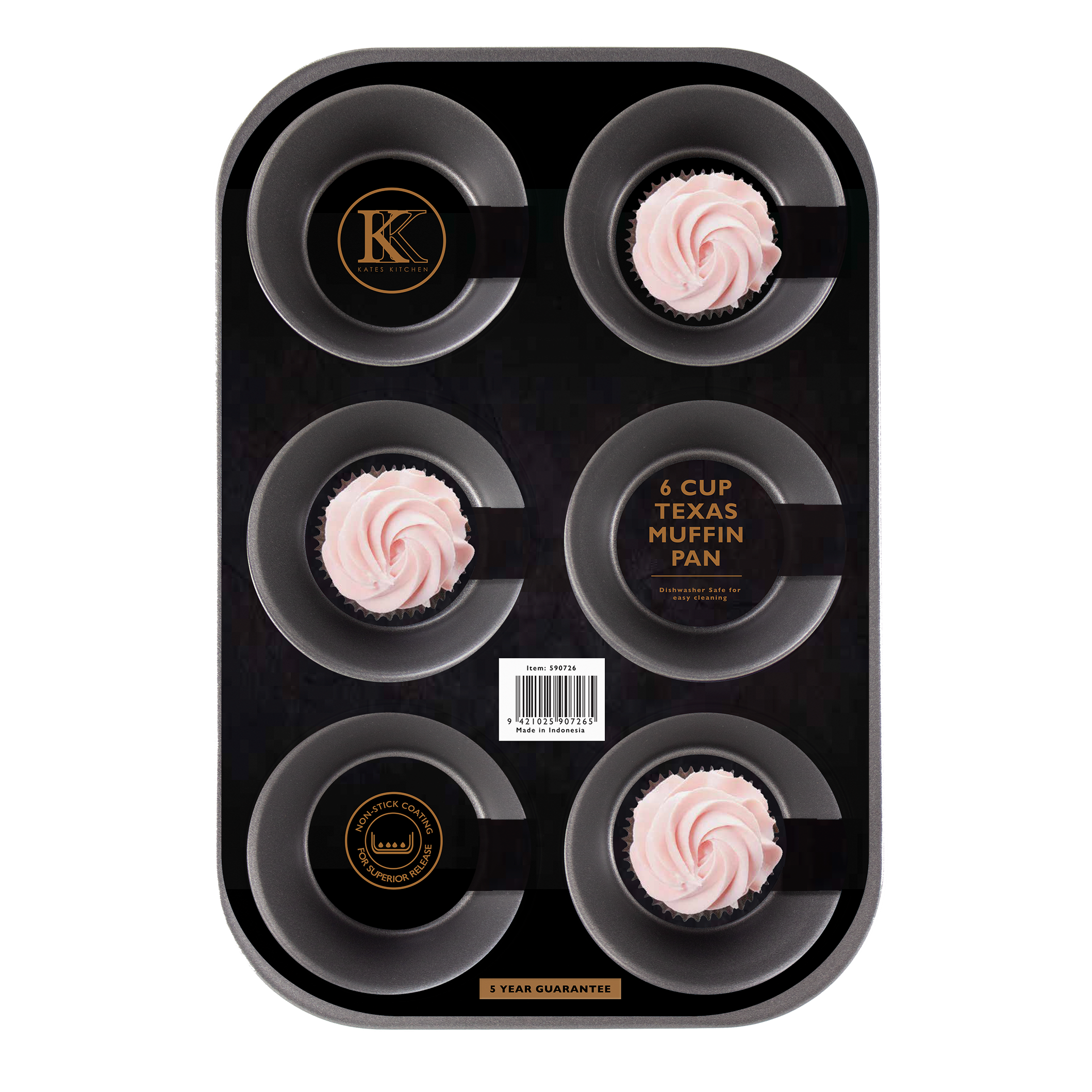 Muffin Pan, KK Texas. 6 Cup, 32x21.5x3.8m