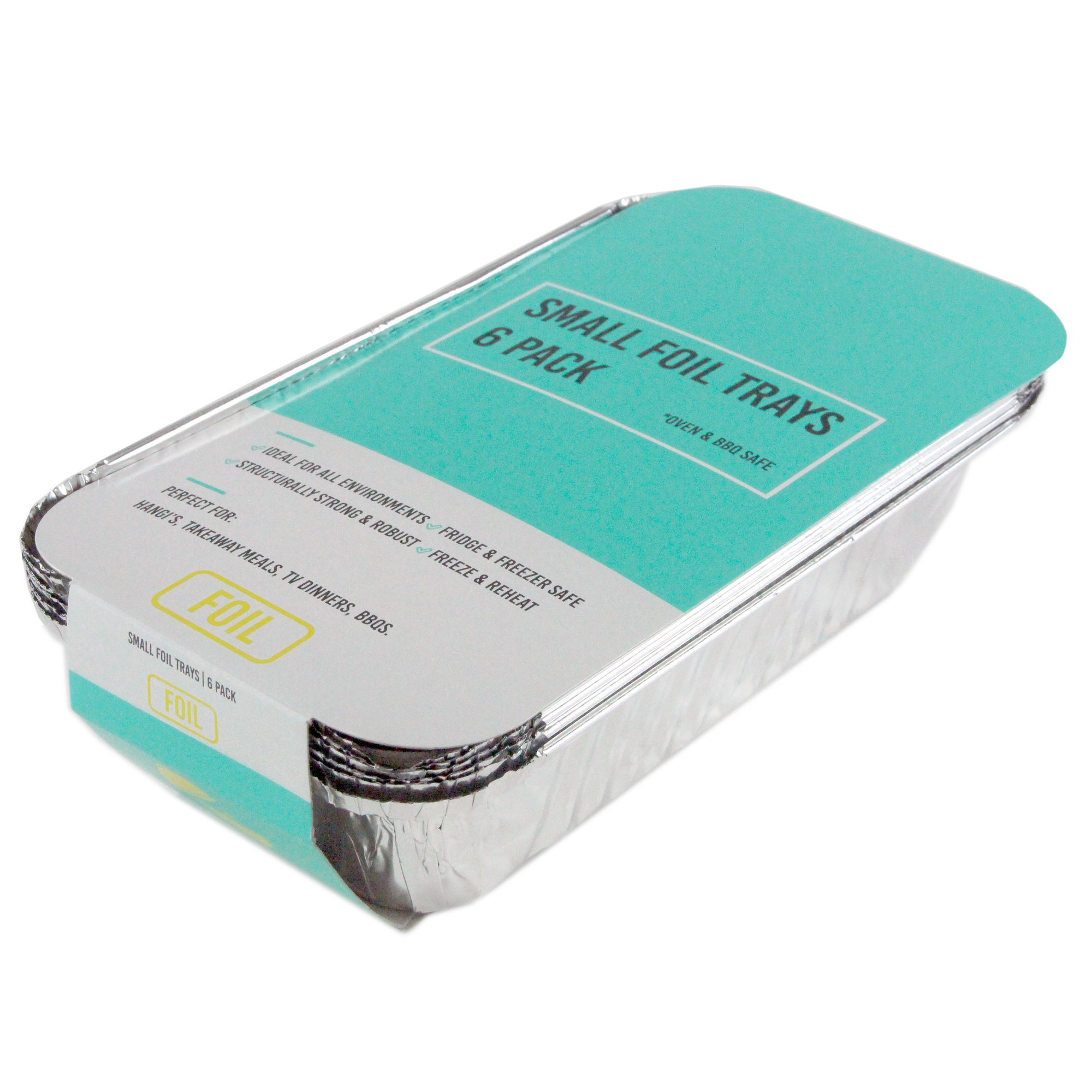 Foil Tray Small With Lid 6 Pack