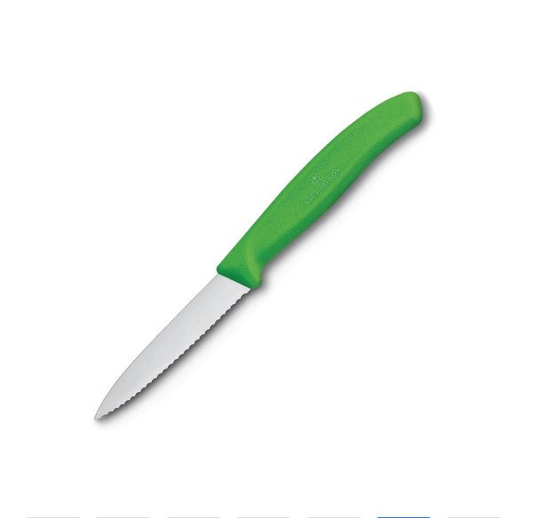 Victorinox Paring 8cm Pointed Tip, Wavy Handle, Single Green