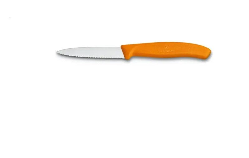 Victorinox Paring 8cm Pointed Tip, Wavy Handle Single Orange