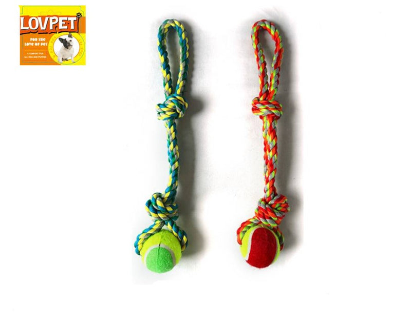 Dog Toy - Tennis Ball On A Knotted Rope