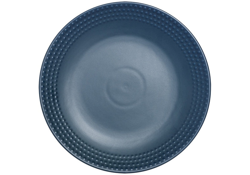 Textured Ink Blue Round Platter - Abode