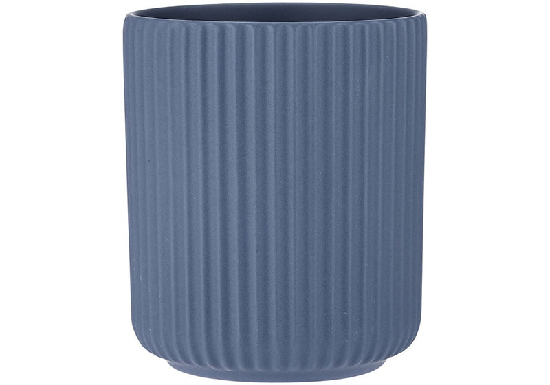 Linear Ribbed Blue Tumbler