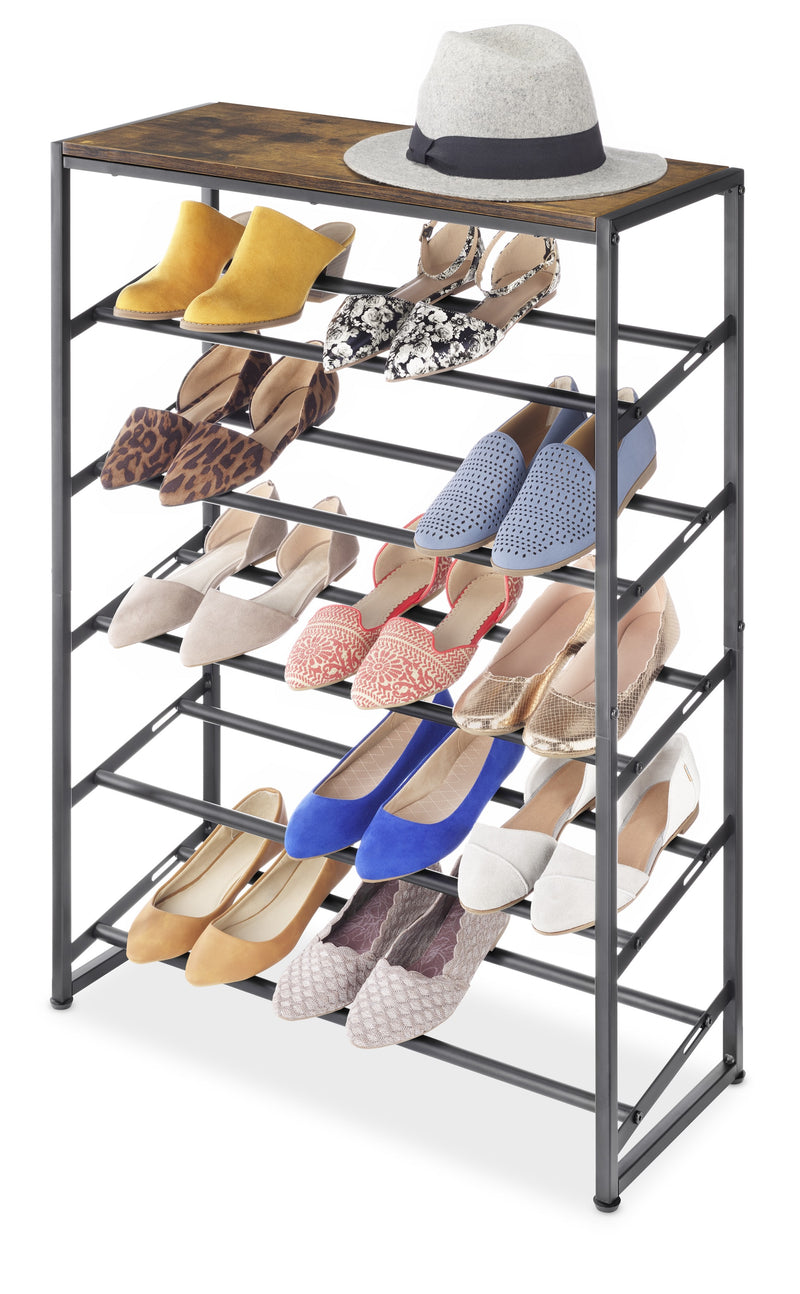 Modern Industrial 5-Tier Shoe Rack