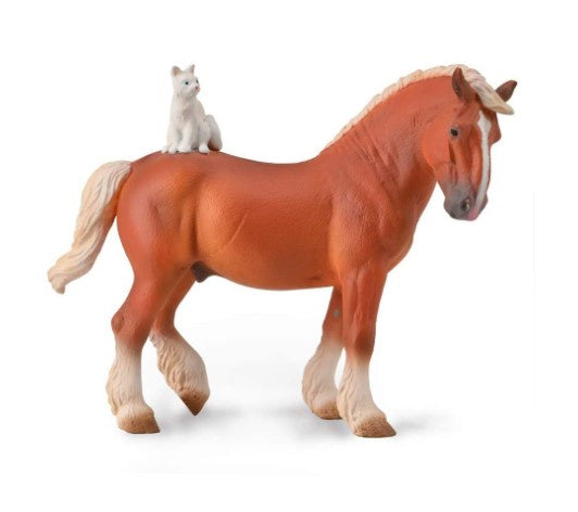 Draft Horse with Cat Figurine XL