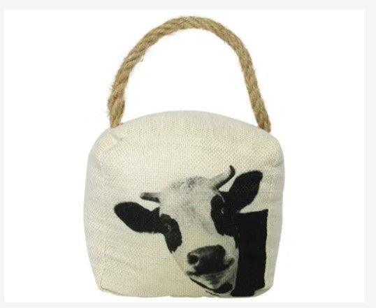 Cow Doorstop With Rope Handle