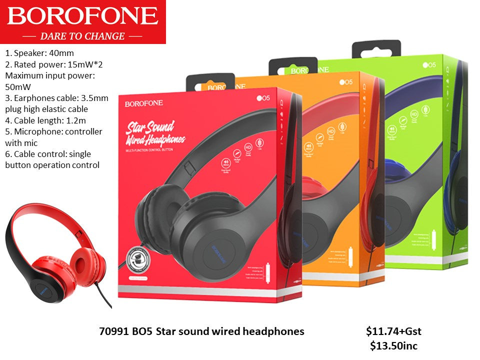 BO5 Star sound wired headphones