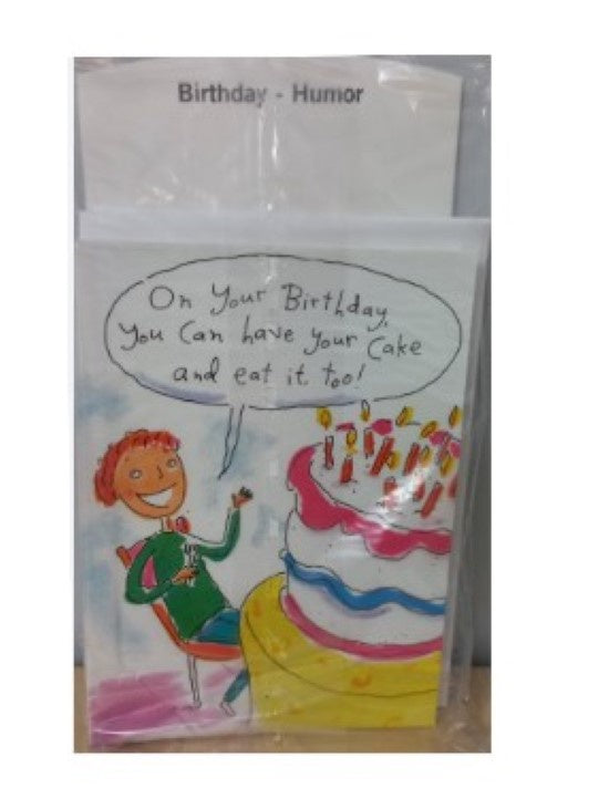 Greeting Card - Birthday Humour Cake - Single