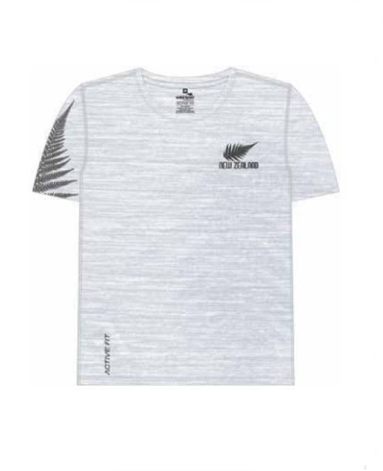 Men's T Shirt - Ferns - Light Grey Active Fit Fabric