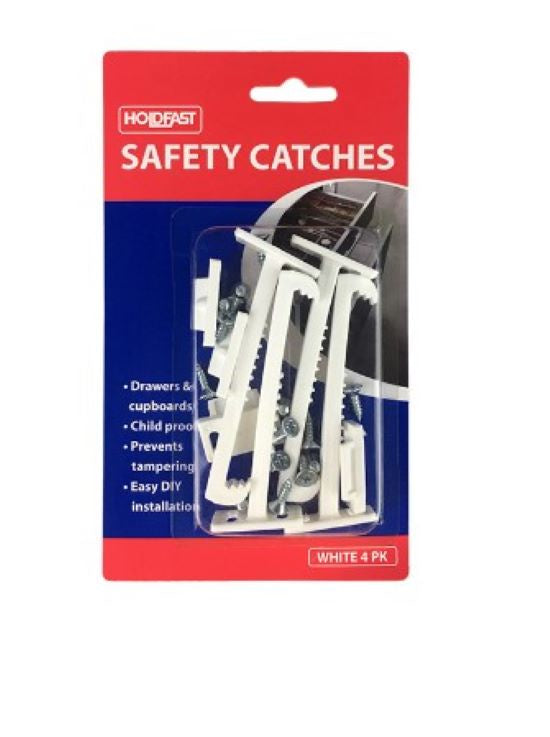 Safety Catches Drawer & Cupboard 4pk Blistered