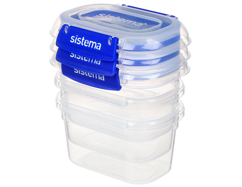 Sistema® KLIP IT PLUS™ 180ml Rectangle 3 Pack
