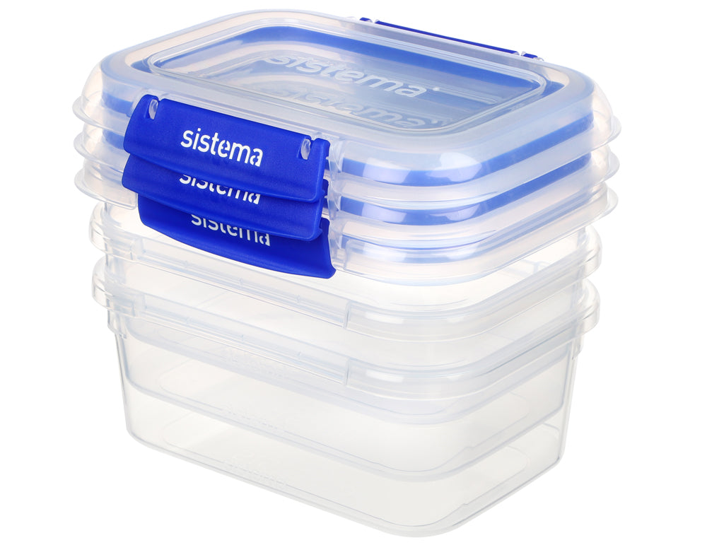 Sistema® KLIP IT PLUS™ 1L Rectangle 3 Pack