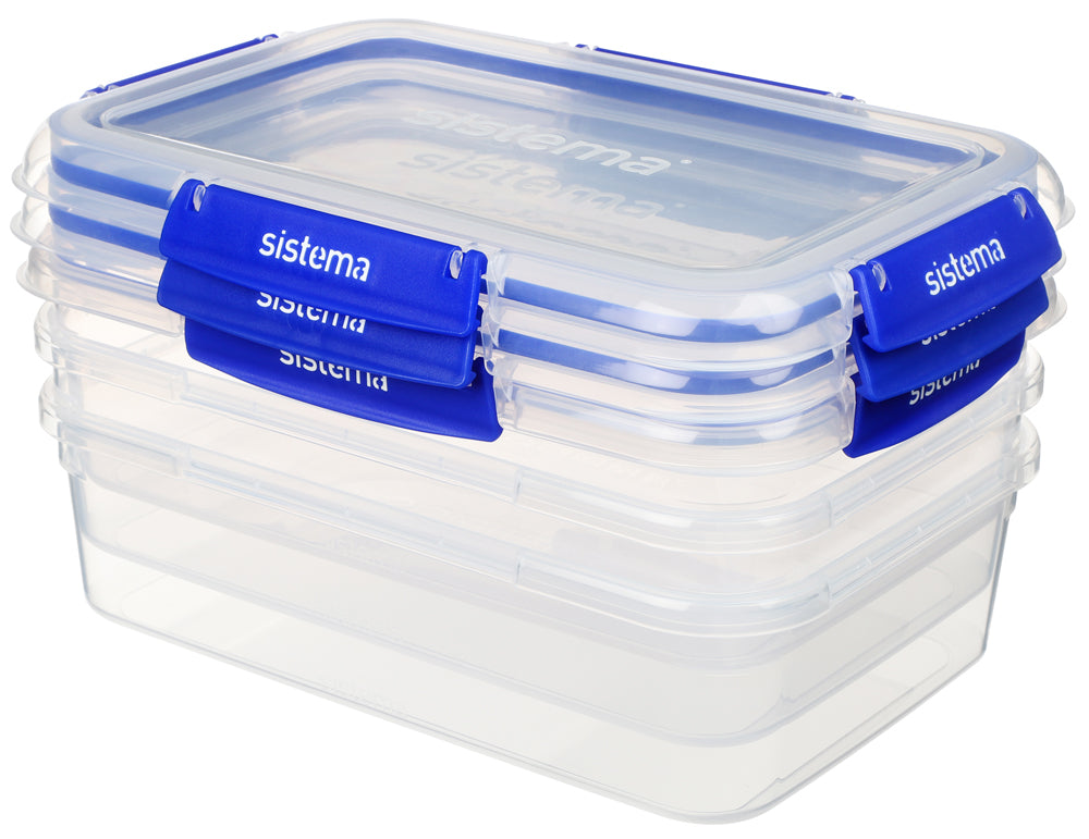 Sistema® KLIP IT PLUS™ 2.2L Rectangle 3 Pack