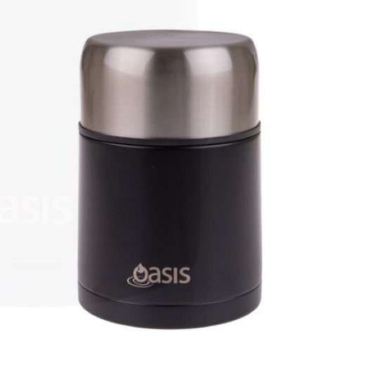 Oasis S/S Insulated Food Flask W/Spoon 800ml Matte Black