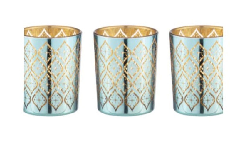 Estelle Tealight Holder - Set of 3 Aqua