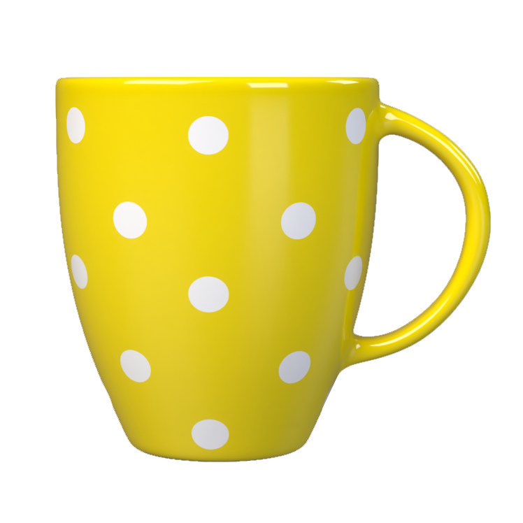 Kates Coloured Mug W/White Dots 4 Asst