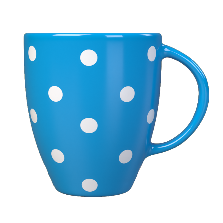 Kates Coloured Mug W/White Dots 4 Asst