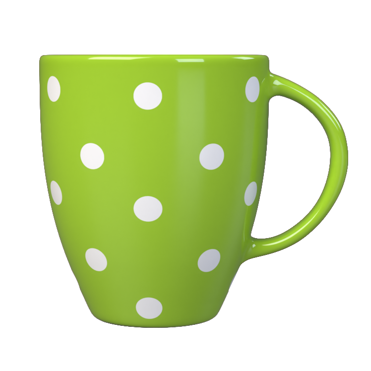 Kates Coloured Mug W/White Dots 4 Asst