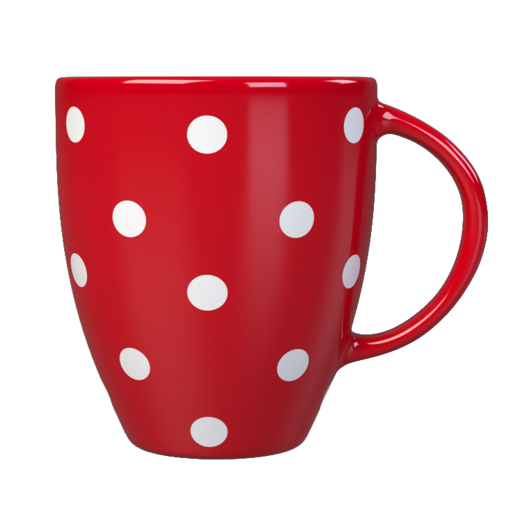 Kates Coloured Mug W/White Dots 4 Asst