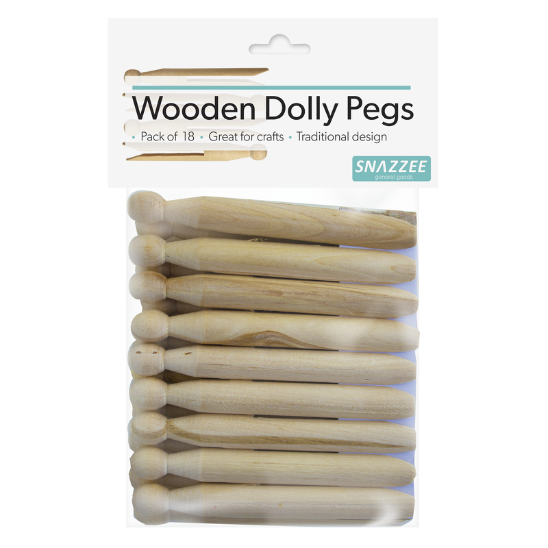 Snazzee Wooden Dolly Pegs - 18 Pack