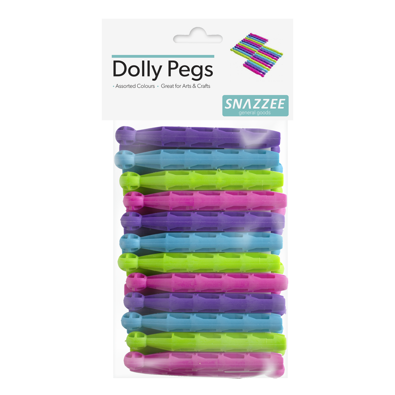 Plastic Dolly Pegs 24 pk 10.5 X 1.5 cm