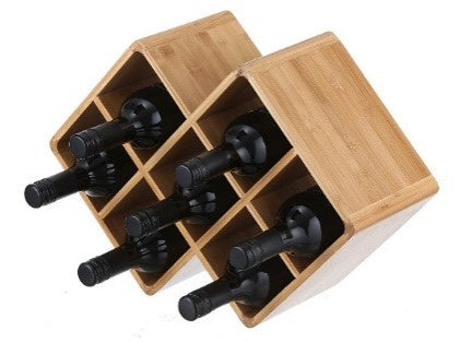 Bamboo 7 Bottle Wine Rack Large