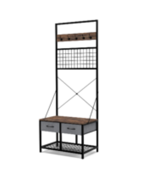 Hall Unit with  Hooks and 2 Shelves