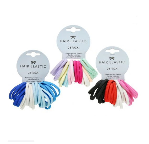 Hair Elastic Flat 24pk