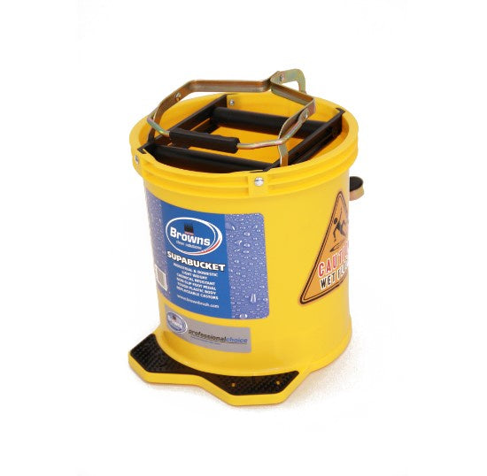 Bucket with, Castors, Foot Operated 16 Litre