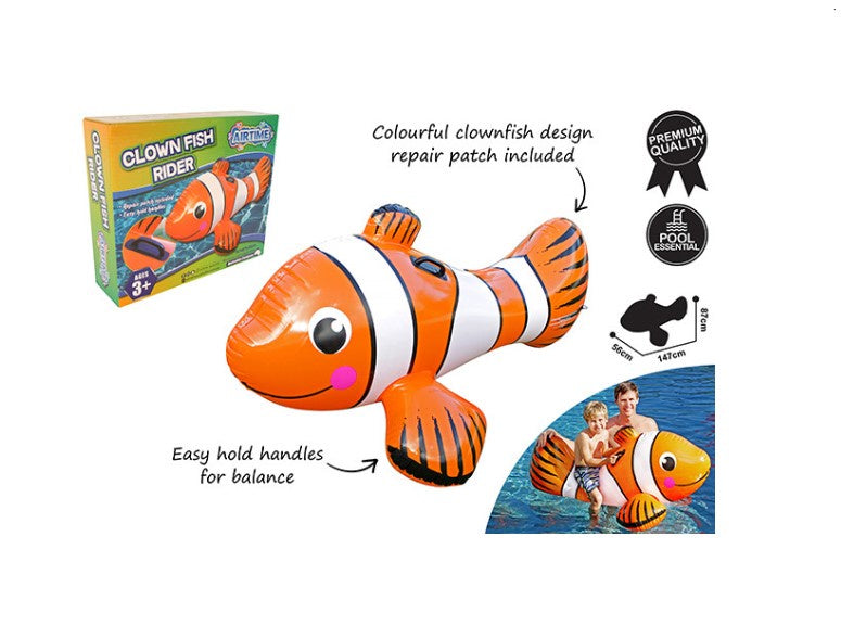 Inflatable Ride On Clown Fish Orange