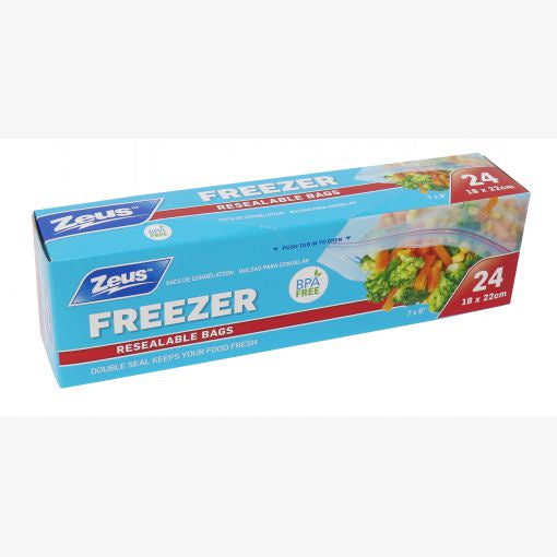 Freezer Bags, Zip Lock Seal, 22x18cm - XLarge, BPA Free