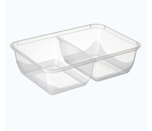 BetterSelection™ PP Rectangular 2-Compt. Containers, Pack of 50 Microwavable