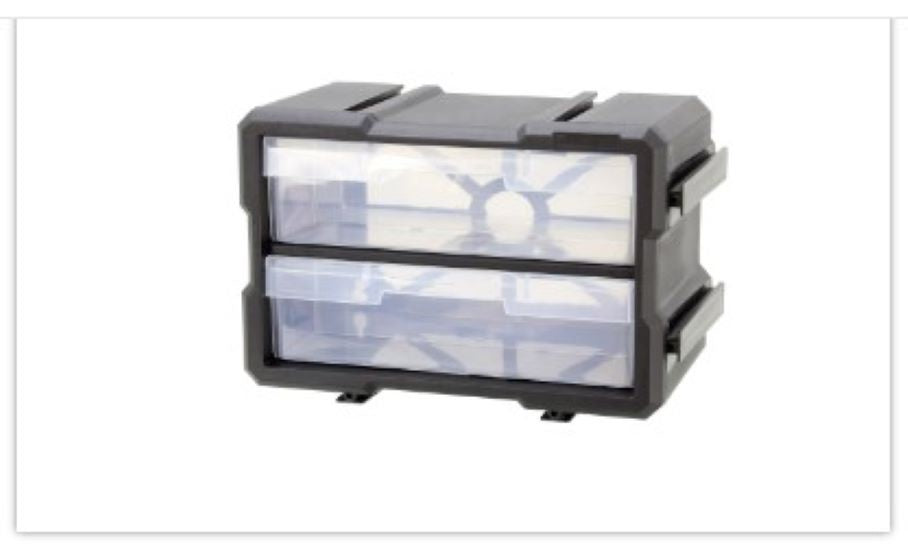 Compartment Storage 2 Drawer Black