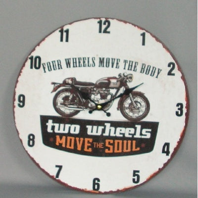 Two Wheels Clock 34cm