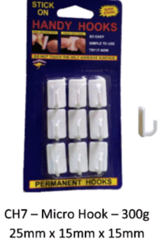 Permanent Hook - Micro Hook – 300g Card of 9