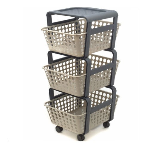 Modula Italian Storage Trolley W Wheels - Taupe