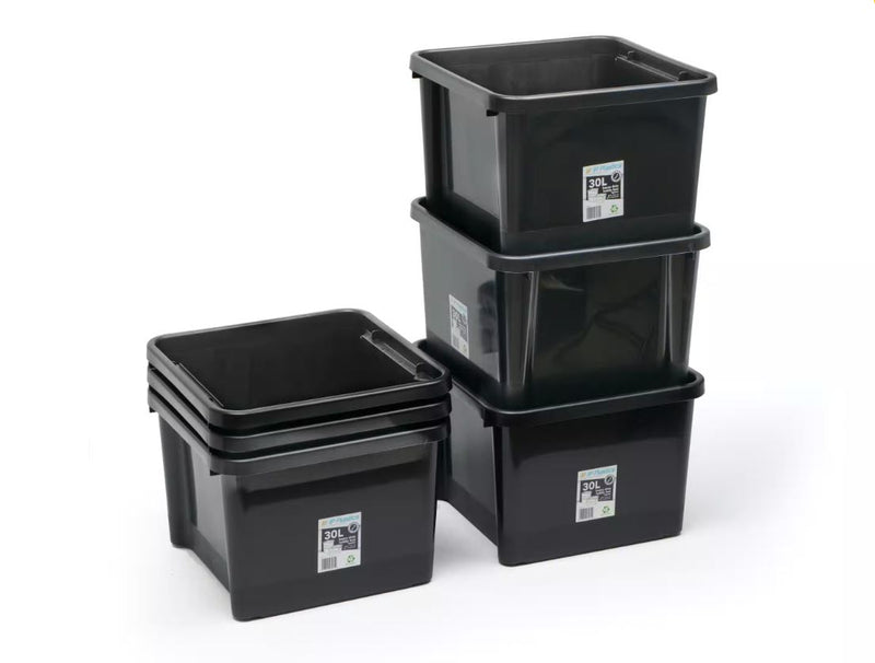 Hobby Box, Square, Stack & Nest, 30 Lit Black