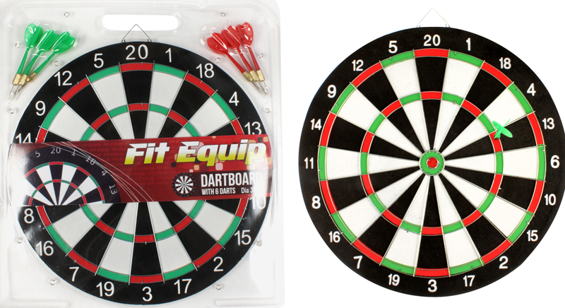 Dartboard with 6 Darts In Clam Shell Pack