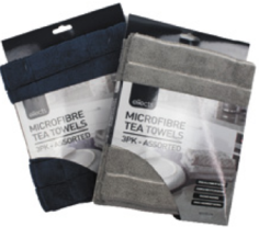 Microfibre Tea Towels 3pk - assorted