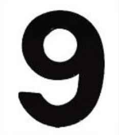 Street Number 9 Black - No Base