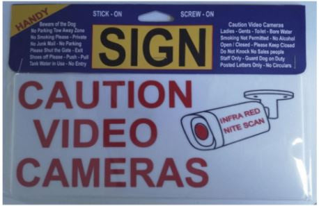 Caution Video Camera (With Picture) Large Sign