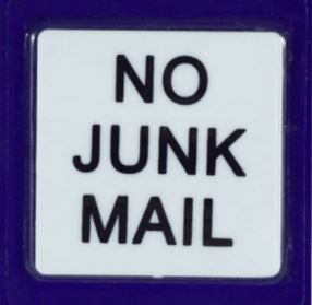 No Junk Mail Sign -  Mini