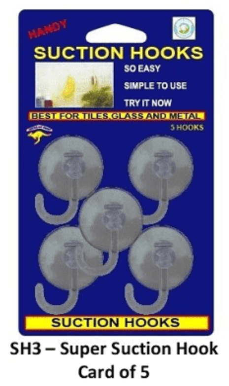 Super Suction Hook Card of 5