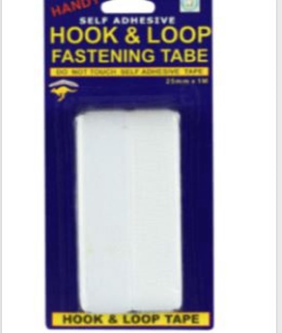 White Hook & Loop Fastening Tape – 24mm x 1M