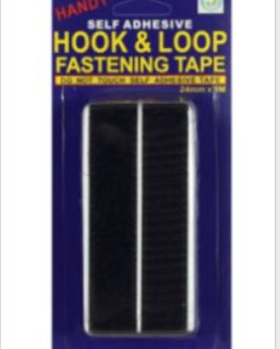 Black Hook & Loop Fastening Tape – 24mm x 1M