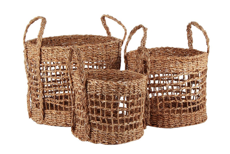 Seagrass Round Cylinder Basket, Medium (35x35x30cm)